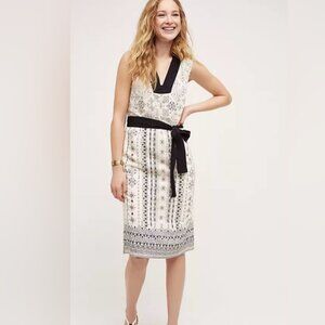 Anthropologie HD in Paris Eventide Dress Black and Cream Midi size 2